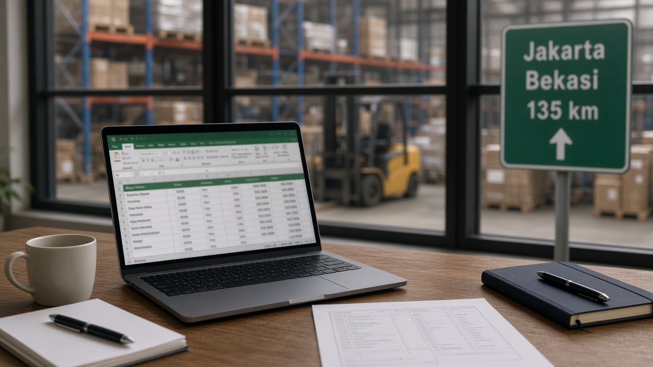 Perhitungan anggaran sistem inventory di spreadsheet